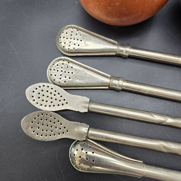 Argentinian Yerba Mate Traditional Drinking Set With Bombillas Spoons HS1222 - Picture 5 of 12